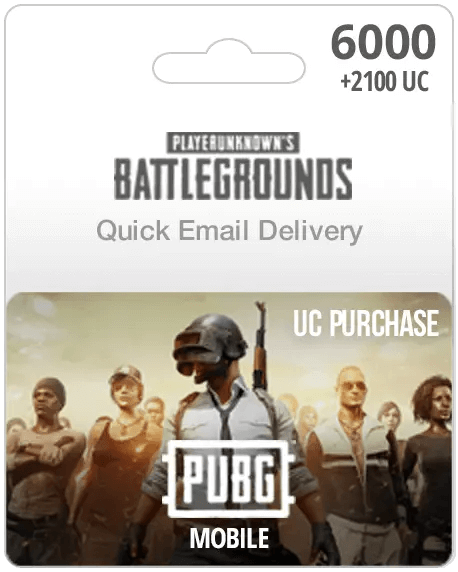 PUBG Mobile 6000 plus 2100 UC Card